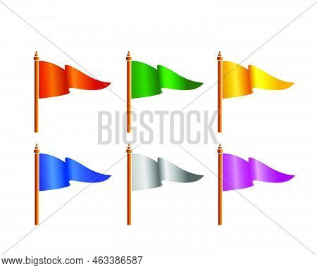 Six Flags With Six Colors Vector Icon. Six Flags Icon.
