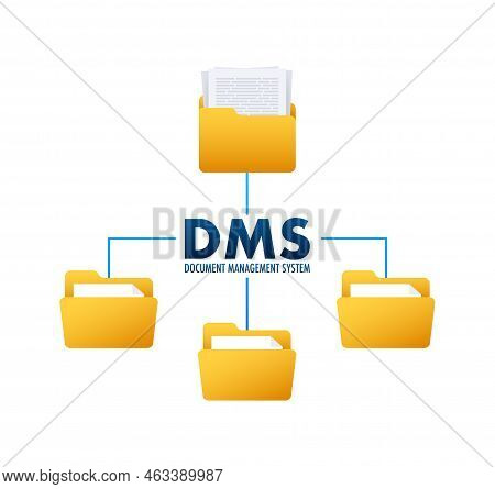 Dms Document Management System. Digital Business. Cloud Storage Icon. Digital Data. Vector Stock Ill