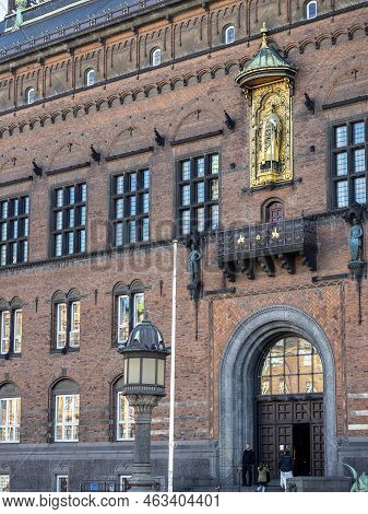 Copenhagen, Denmark - Oct 18, 2018: View Of The Historic And Ornate Copenhagen City Hall (1905) Coun