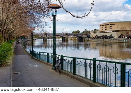 Flinders Walk Between The Princess Bridge And The Evan Walker Bridge - Melbourne, Victoria, Australi