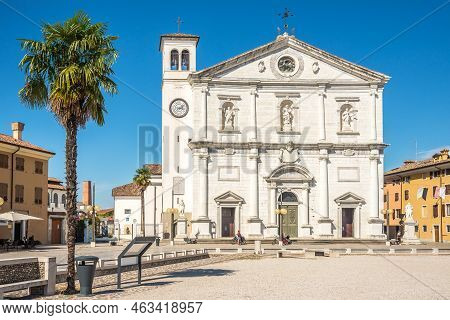 Palmanova,italy - September 5,2022 - View At The Cathedral Of Most Holy Redeemer At Grand Place Of P