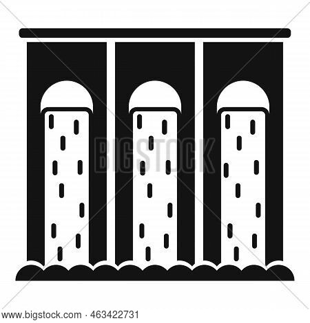 Water Energy Barage Icon Simple Vector. Eco Power. Save Leaf