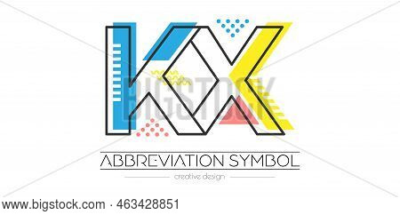 Letters K And X. Merging Of Two Letters. Initials Logo Or Abbreviation Symbol. Vector Illustration F