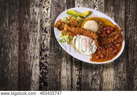 Bandeja Paisa Most Representative Dish Of Colombia And The Insignia Of Antioquia Gastronomy