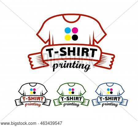Abstract Modern Colored Vector Logo Template Of T-shirt Printing. For Typography, Print, Corporate I