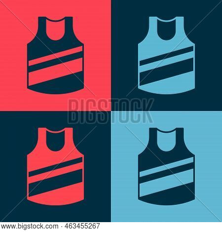 Pop Art Undershirt Icon Isolated On Color Background. Vector