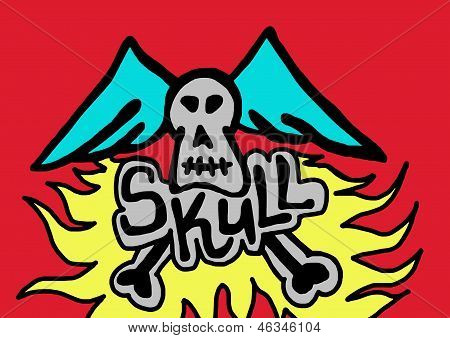 Flying skull