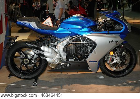 Istanbul, Turkey - April 23, 2022: Mv Agusta Superveloce On Display At Motobike Expo In Istanbul Exh