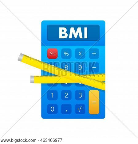 Indikator Bmi On Scale. Chart Concept. Vector Icon.