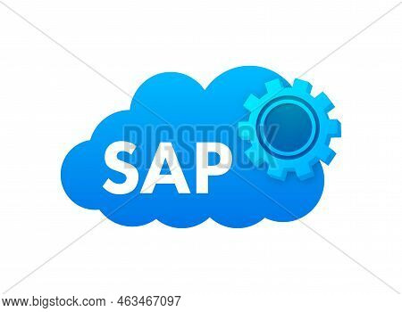 Sap Business Process Automation Software. Cloud Software. Vector Stock Illustration.