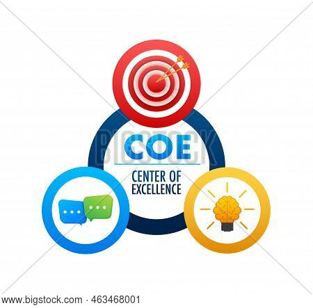 Coe - Center Of Excellence. Business Concept. Vector Stock Illustration.