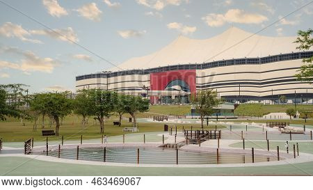 Al Khor, Qatar- March 03 2022: Al Bayt Stadium In Al Khor