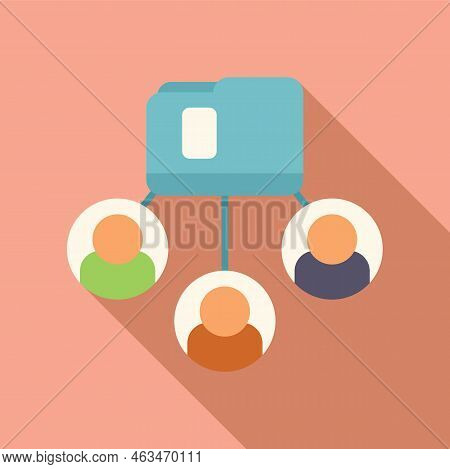 Network Database Icon Flat Vector. Platform System. Client Consumer