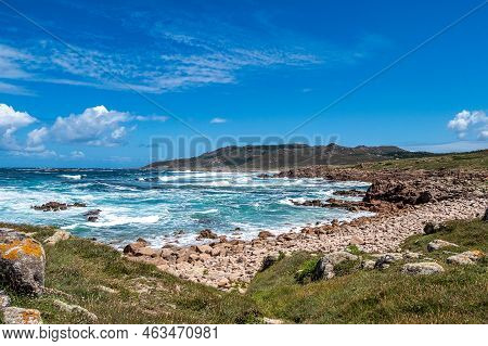 Landscape View Of Reira Beach, Praia De Reira In Camarinas, Galicia In Spain
