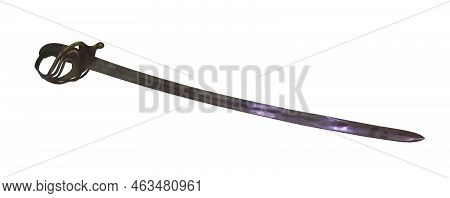 Sabre And Scabbard Of German Manufacture Isolated On White Background