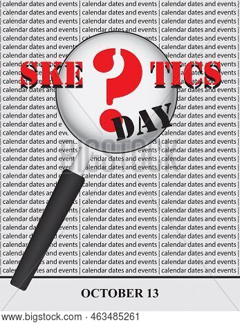 Creative Illustration For Calendar Dates And Events In October - Skeptics Day