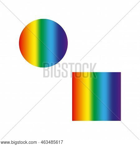 Flat Colored Shapes Gradient. Brush Texture. Vector Illustration. Stock Image.