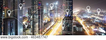 Uae Dubai Smart City. Network Information Map