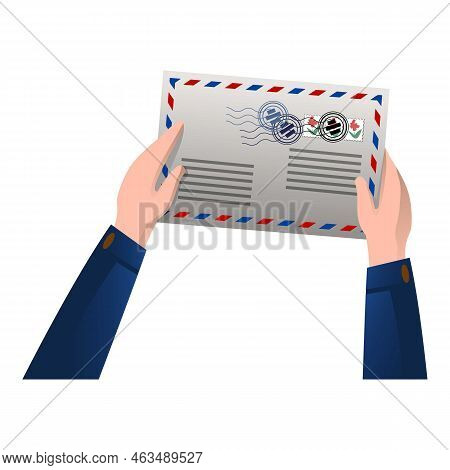 Handle Mail Icon Cartoon Vector. Bag Post. Envelope Package