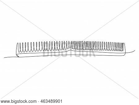 One Continuous Line Drawing Of Comb. Thin Line Illustration Vector Concept. Contour Drawing Creative