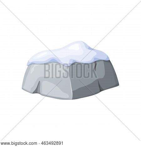 Gray Stones Or Rocks In Snow. Broken Cartoon Rocks And Snowdrifts. Cartoon Crags And Snowdrifts. Ice