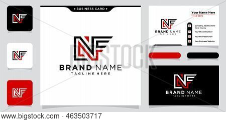 Initial Letter Nf Logo Design Template Vector