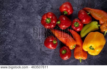 Green , Yellow And Red Bell Pepper Background