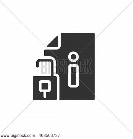 Access To Information Black Glyph Icon. Open Database Files. Free Sources For Customers. Studying Da