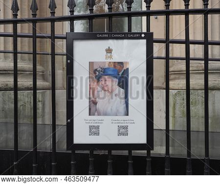 Queen In Memorial At Canada House In London