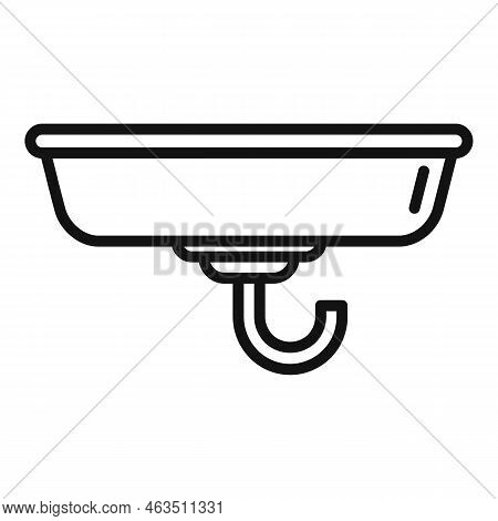 Water Basin Icon Outline Vector. Sewer Construction. Drain Plumber