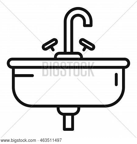 Wash Basin Icon Outline Vector. Service Drain. Water Pipeline