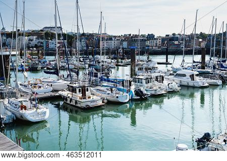 Dieppe, France - August 29 2022: Boats In The Harbour In Dieppe, Fishing Port On The Normandy Coast 