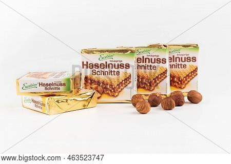 Kyiv, Ukraine - September 10, 2022; Excelsior Haselnuss Schnitte