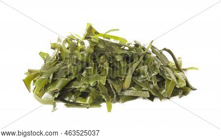 Fresh Laminaria (kelp) Seaweed Isolated On White