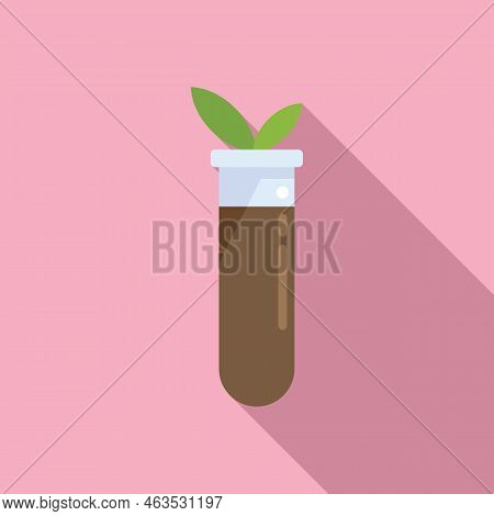 Agriculture Lab Test Tube Icon Flat Vector. Gmo Food. Gene Medicine