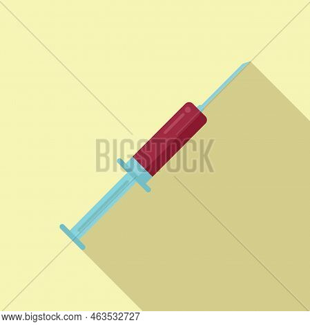 Gmo Syringe Icon Flat Vector. Dna Food. Gene Fruit