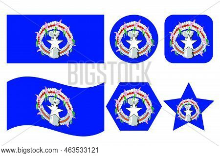 Nothern Mariana Islands Flag Simple Illustration For Independence Day Or Election. Simple Icon For W