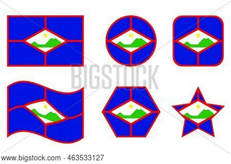 Sint Eustatius Flag Simple Illustration For Independence Day Or Election. Simple Icon For Web