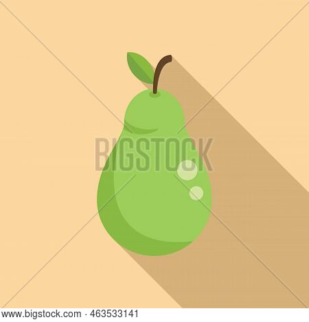 Gmo Pear Icon Flat Vector. Agriculture Food. Medicine Gene