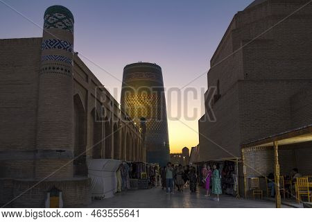 Khiva, Uzbekistan - September 07, 2022: Evening In The Ichan-kala Inner City