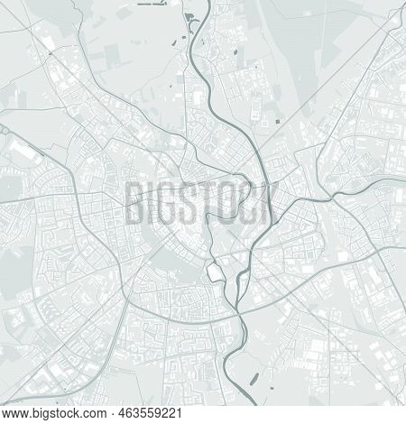 Urban City Vector Map Of Brno. Vector Illustration, Brno Map Grayscale Black And White Art Poster. R