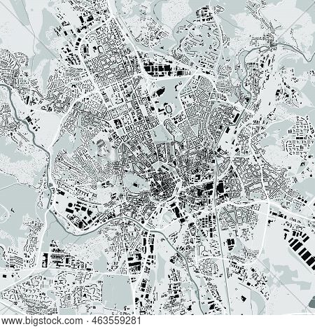 Urban City Vector Map Of Brno. Vector Illustration, Brno Map Grayscale Black And White Art Poster. R
