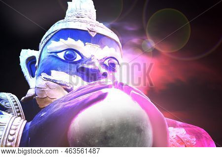 Rahu In Metaverse Concept. Rahu Is One Of Deity Or Monsters In Astrology Believed That Time Of Solar