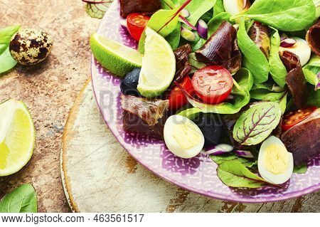 Healthy Vegetable And Bacon Salad