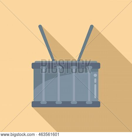 Emoji Drum Icon Flat Vector. Kit Music. Acoustic Rock