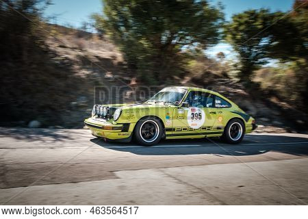 Novella, Corsica, France - 7th October 2022: Alain Moret And Kilian Moret Compete In Their Porsche 9
