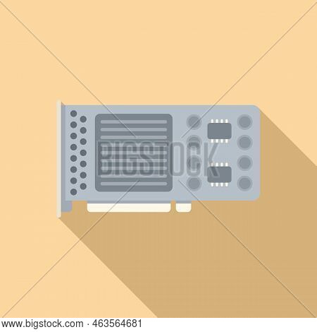 Gpu Icon Flat Vector. Computer Card. Chip Cpu