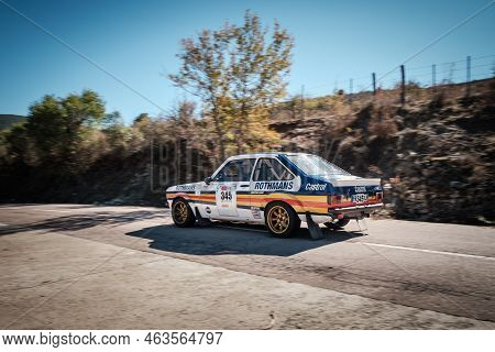 Novella, Corsica, France - 7th October 2022: Patrice Sidrac And Alain Cammas Compete In Their Ford E