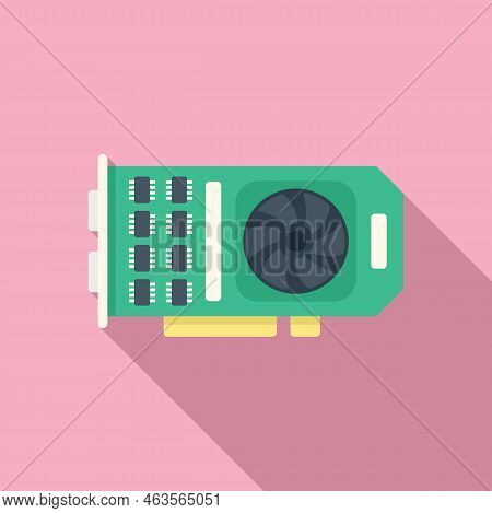 Motherboard Gpu Icon Flat Vector. Computer Card. Digital Memory