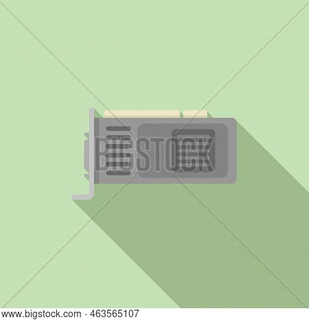 Gpu Display Icon Flat Vector. Computer Video. Cpu Chip